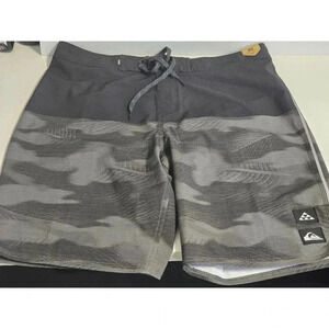 Quiksilver Gray Camo Swim Trunks